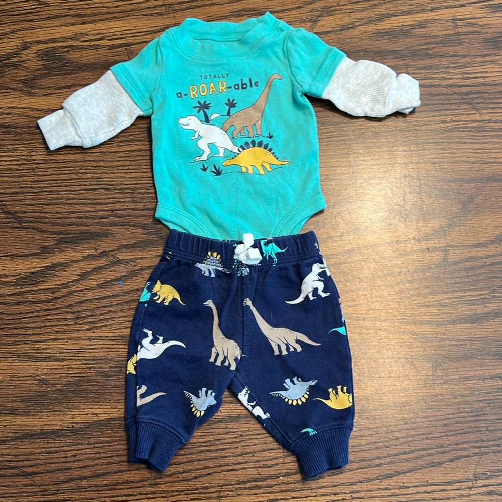 Carters newborn boys dinosaur matching outfit set